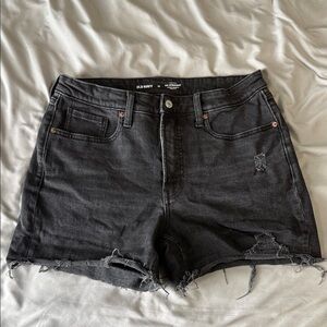 Old Navy Black Distressed Denim Jean Shorts